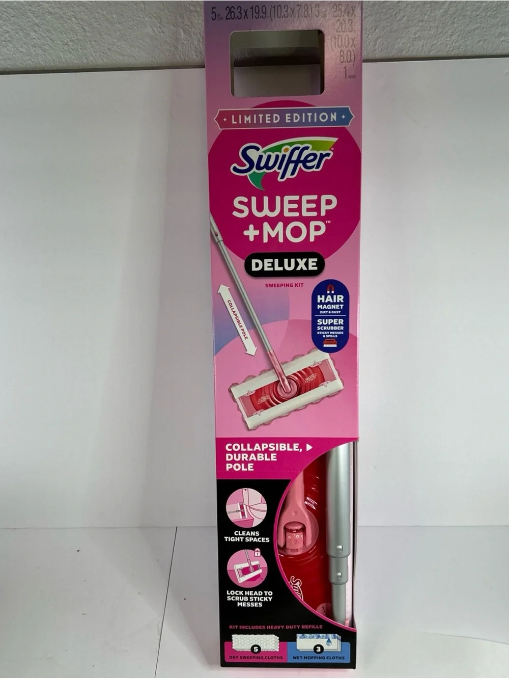 Swiffer deluxe pink mop limited edition sweep& mop
